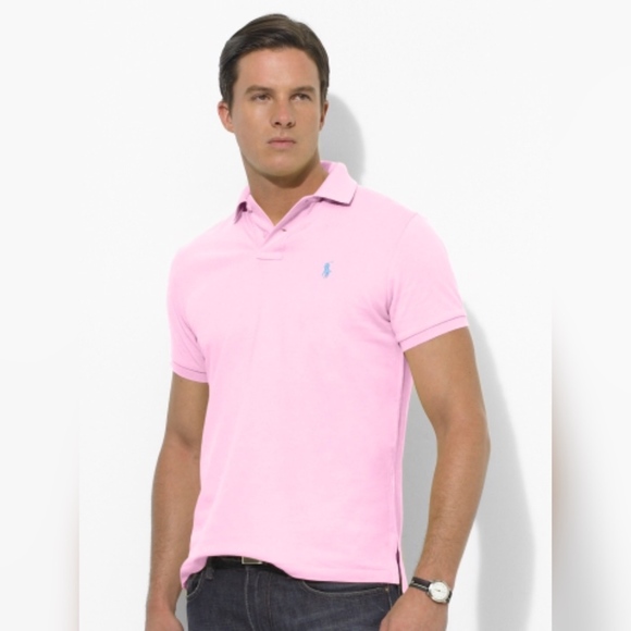 mens pink polo shirt ralph lauren